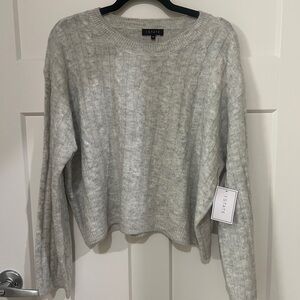 I.SATÉ Light Gray Cable Crewneck Sweater